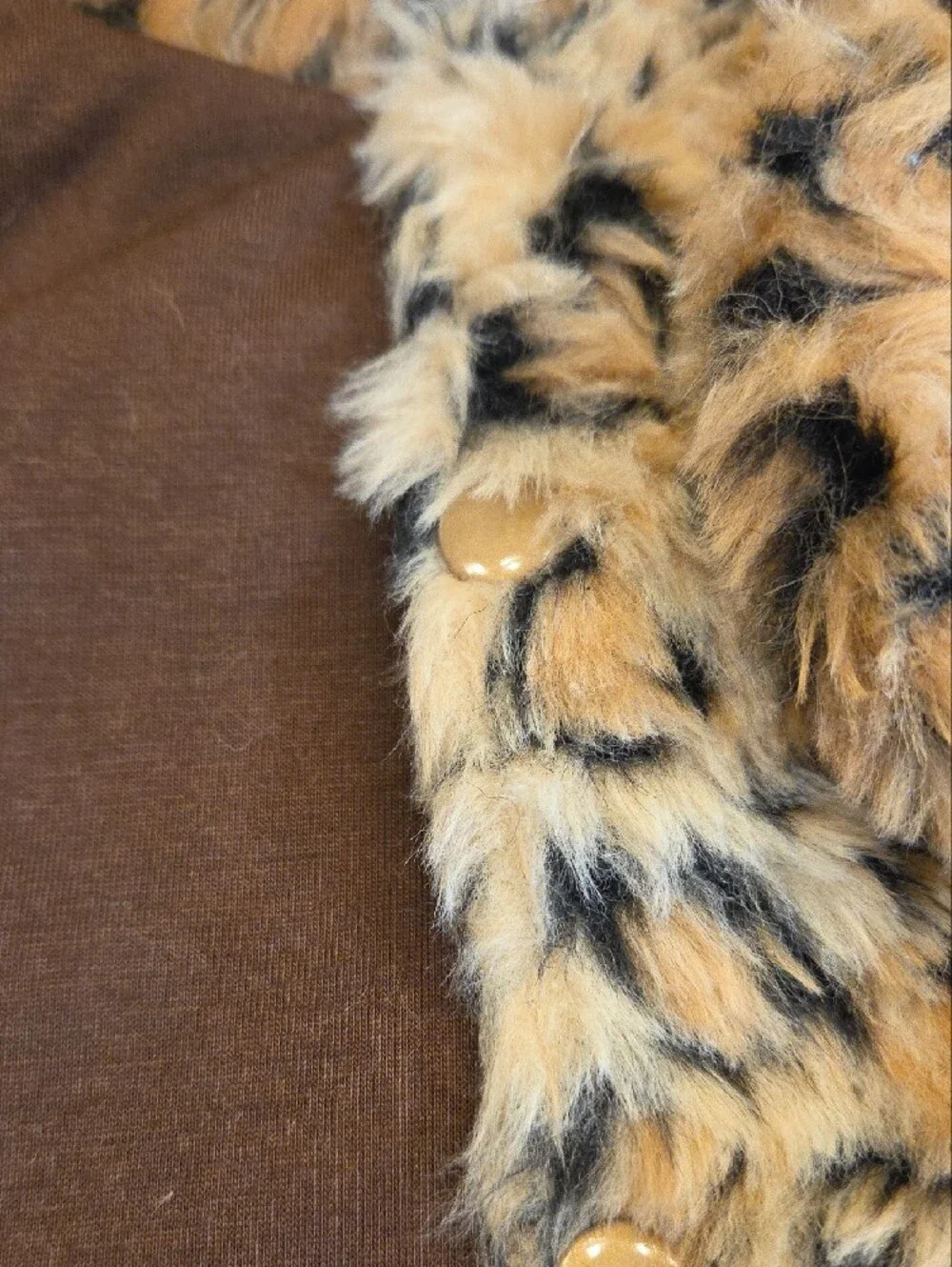 Faux Fur Leopard-Print Dogs Coat - Brown/Black